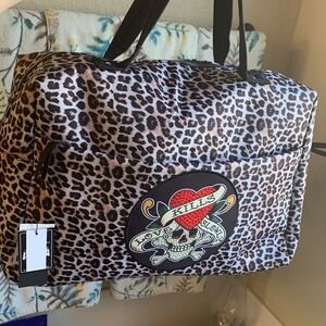 Ed Hardy Leopard Print Duffle Travel Carry On bag